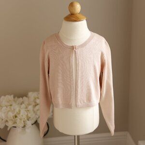 Girls Dusty Pink 100% Super Soft Fine Cotton Sweater Cropped New With Tags!